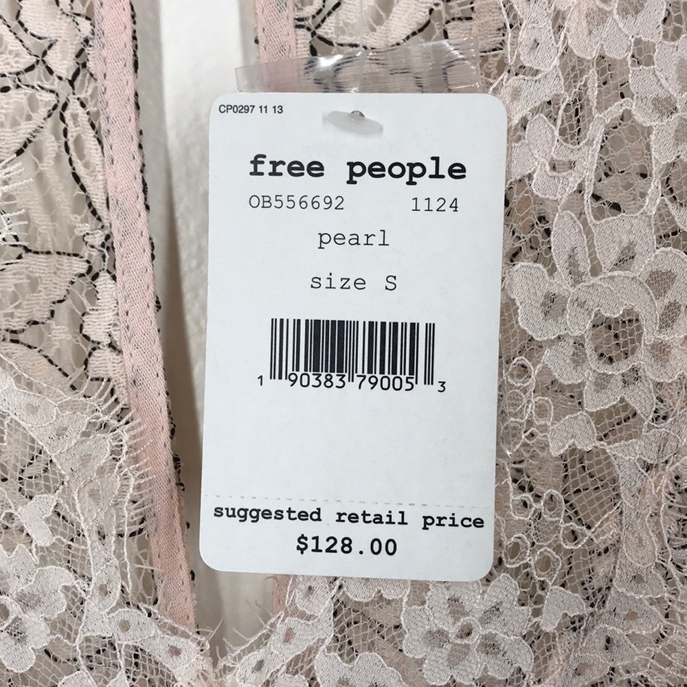 Free People tall tale lace tunic pink NWT XS&S - Picture 5 of 8